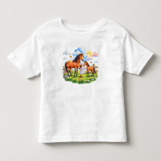 Camiseta De Bebé Pferdeliebe auf der Blumenwiese