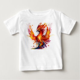 Camiseta De Bebé Phoenix en el diseño de acuarela de las llamas