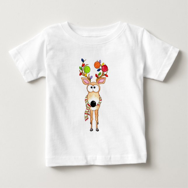 Camiseta De Bebé Pickleball Christmas Reindeer (Anverso)
