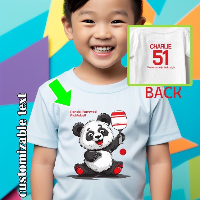 Camiseta De Bebé Pickleball Panda (Pickleball Panda Baby T-Shirt)