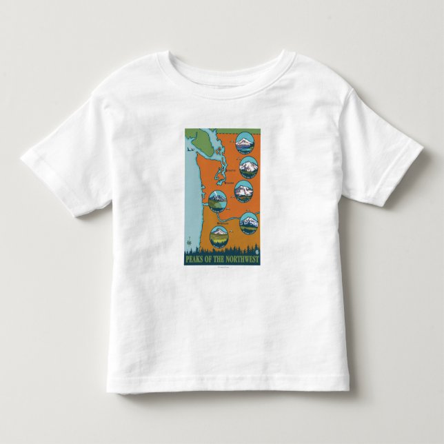 Camiseta De Bebé Picos del noroeste - 5 diversas montañas (Anverso)