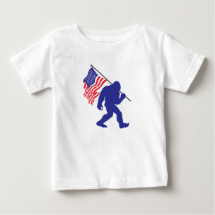 Camiseta De Bebé Pie gigante con la bandera estadounidense