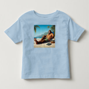 Camiseta De Bebé Pie grande en la playa