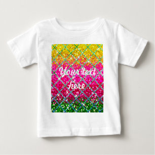 Camiseta De Bebé Piel de serpiente rosa purpurina