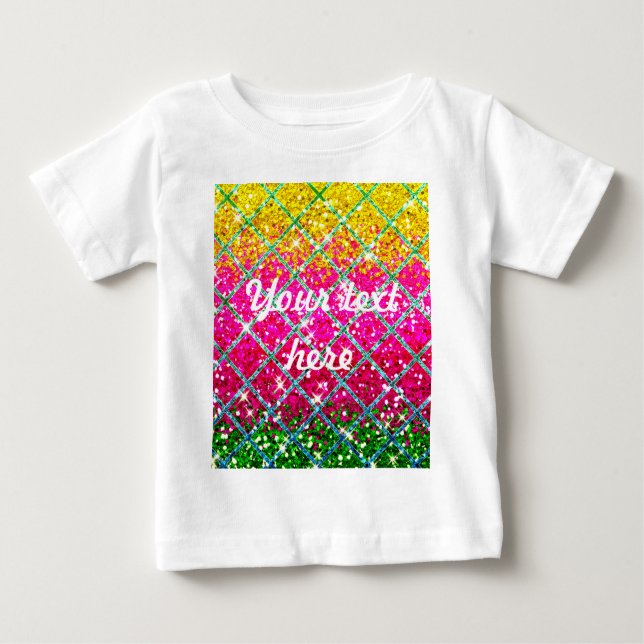 Camiseta De Bebé Piel de serpiente rosa purpurina (Anverso)