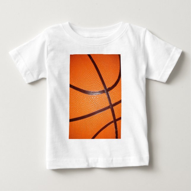 Camiseta De Bebé Piel de textura más cercana al baloncesto (Anverso)