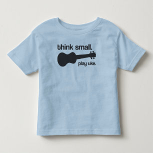 Camiseta De Bebé "Piense pequeño. Juegue el uke." diseño