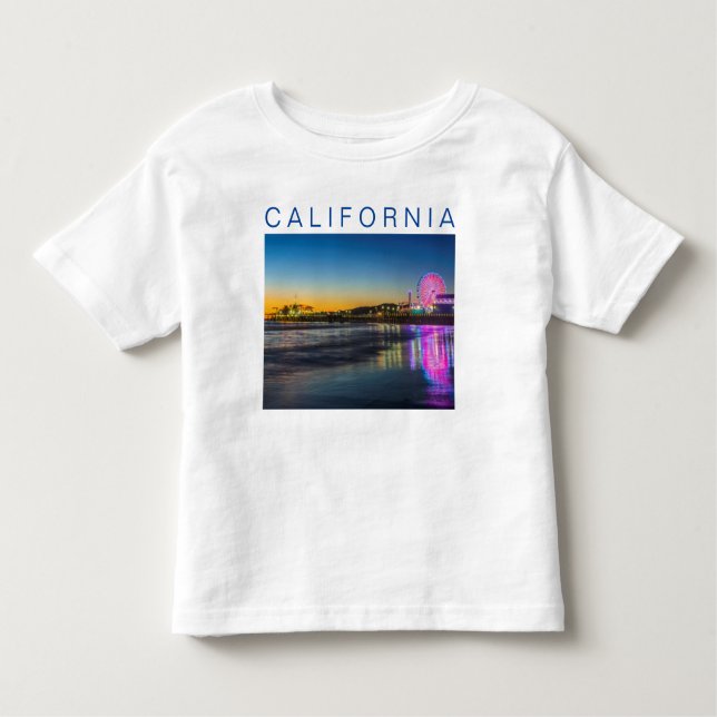 Camiseta De Bebé Pier de Santa Mónica | Los Ángeles, California (Anverso)