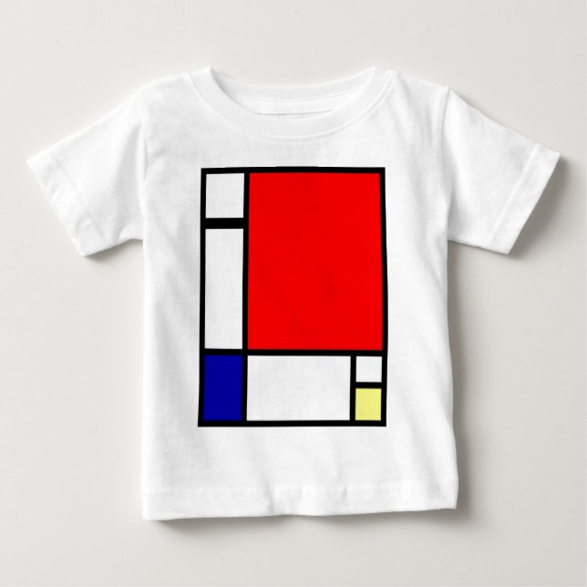 Camiseta De Bebé Piet Mondrian - arte neoplástico (Anverso)