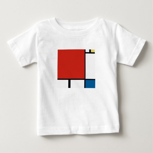 Camiseta De Bebé Piet Mondrian - Resumen geométrico de la composici (Anverso)