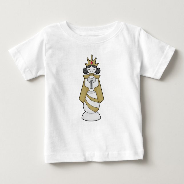 Camiseta De Bebé Pieza de ajedrez Reina Corona ajedrez (Anverso)