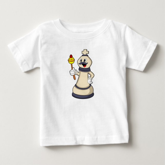 Camiseta De Bebé Pieza de ajedrez Rey en Ajedrez.PNG (Anverso)