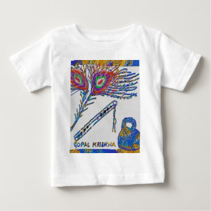 Camiseta De Bebé Pieza de pavo real y flauta - Hare Krishna