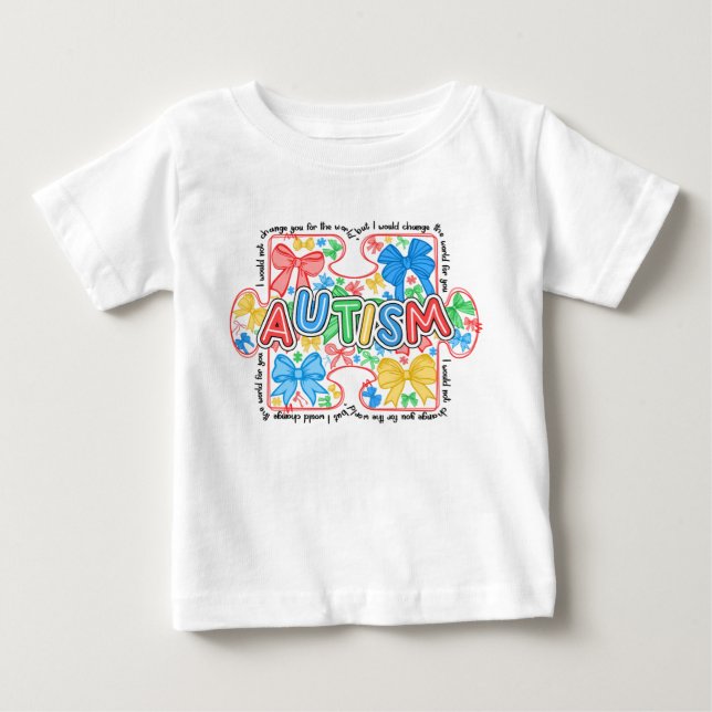 Camiseta De Bebé Pieza de rompecabezas de conciencia sobre autismo  (Anverso)