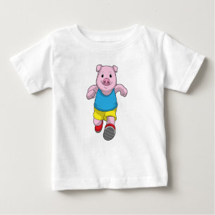 Camiseta De Bebé Pig como corredora en ejecución