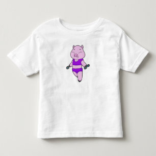 Camiseta De Bebé Pig Fitness Dumbbell