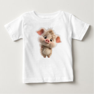 Camiseta De Bebé Piglet fluffy con ojos grandes