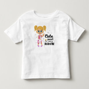Camiseta De Bebé Pigtails Chica Rosa Cute Inteligente Dramático Sas