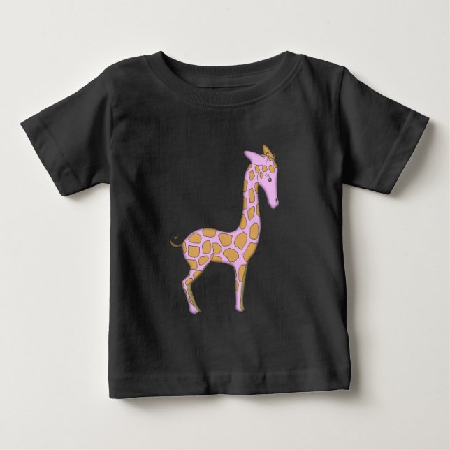 Camiseta De Bebé Pijama de jirafa rosa para bebé (Anverso)