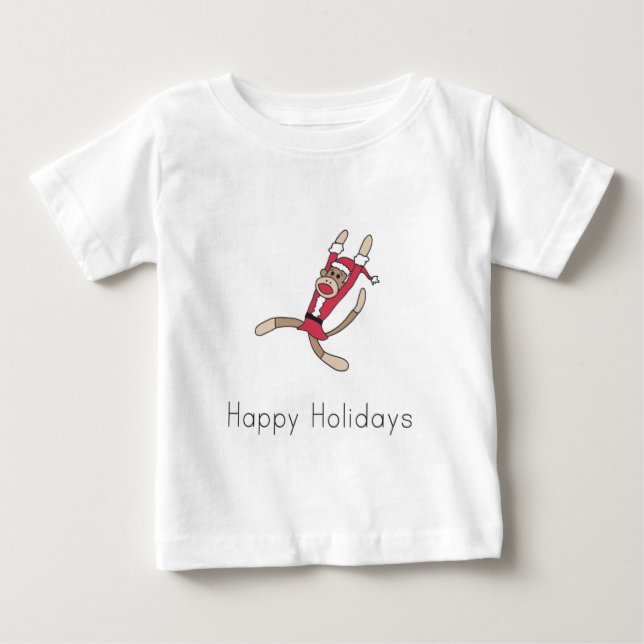 Camiseta De Bebé pijama de navidades de monos de sock (Anverso)