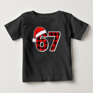 Camiseta De Bebé Pijama Navideño Cuadro Rojo Divertido Meme 67 Navi