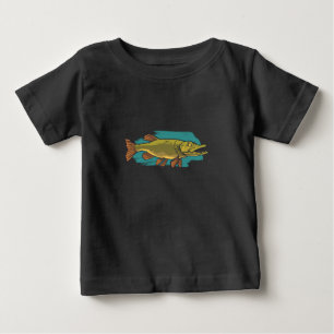 Camiseta De Bebé Pike boreal enojado, atrapar peces depredadores