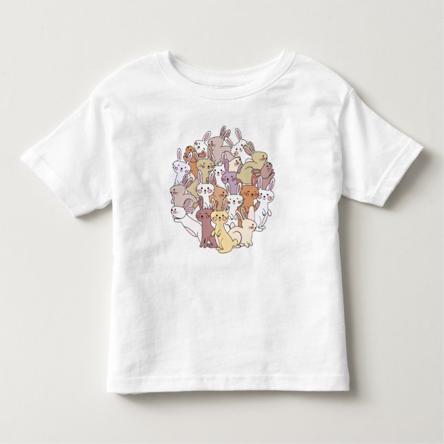 Camiseta De Bebé ¡Pila de conejitos! Pascua de niño lindo (Anverso)