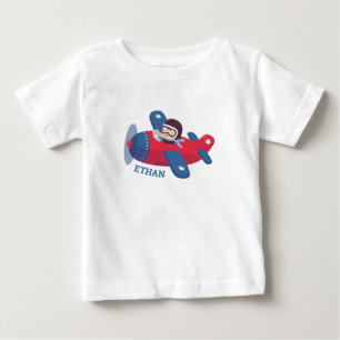 Camiseta De Bebé Piloto Aviador De Avión Personalizado Lindo