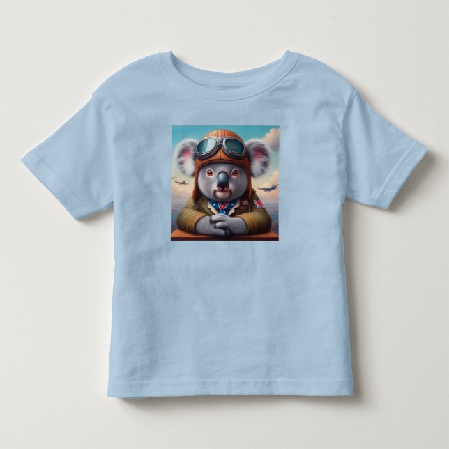 Camiseta De Bebé Piloto de avión de Koala (Anverso)