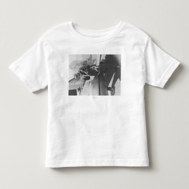 Camiseta De Bebé Piloto de Howard Hughes abordando un avión complet (Anverso)