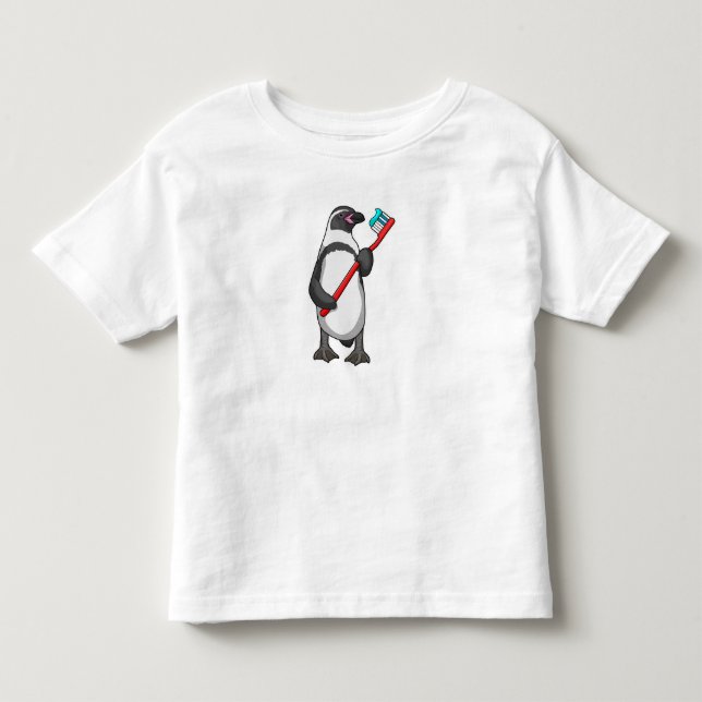 Camiseta De Bebé Pincel de dientes de pingüino (Anverso)