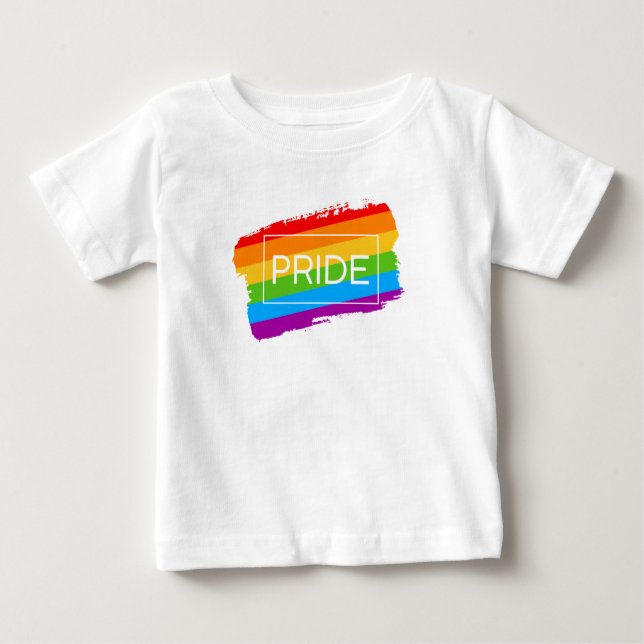 Camiseta De Bebé Pincel de orgullo arcoiris (Anverso)
