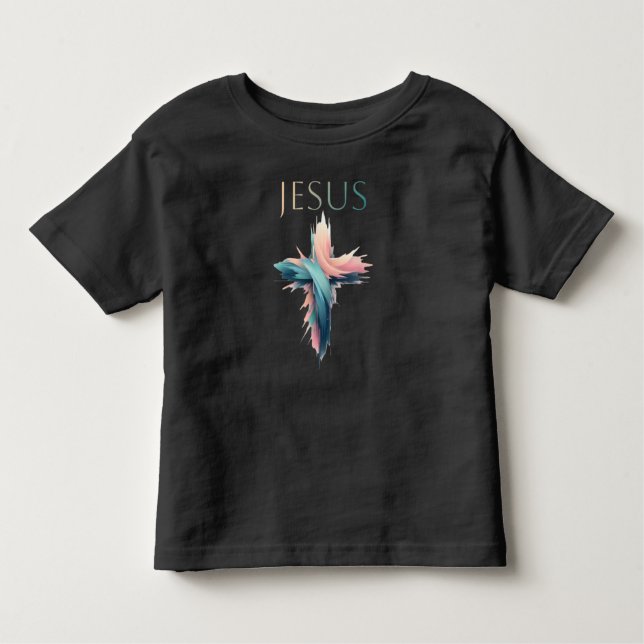 Camiseta De Bebé Pinceles divinos: La cruz artística de Jesús (Anverso)