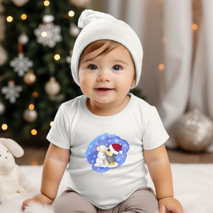 Camiseta De Bebé Pingüino Adorable Y Muñeco de Nieve