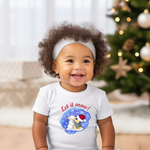 Camiseta De Bebé Pingüino Adorable Y Snowman Con Texto