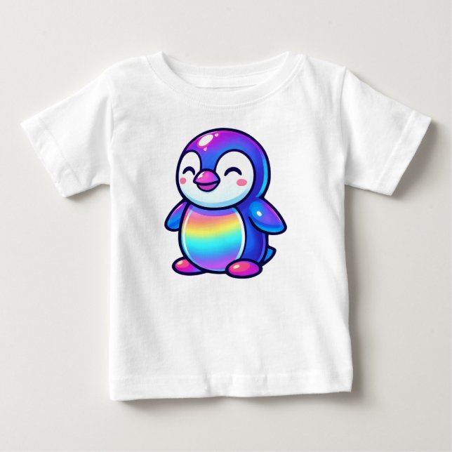 Camiseta De Bebé Pingüino arcoiris feliz (Anverso)
