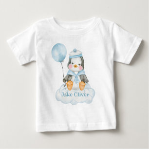 Camiseta De Bebé Pingüino azul de dibujos animados de bebé
