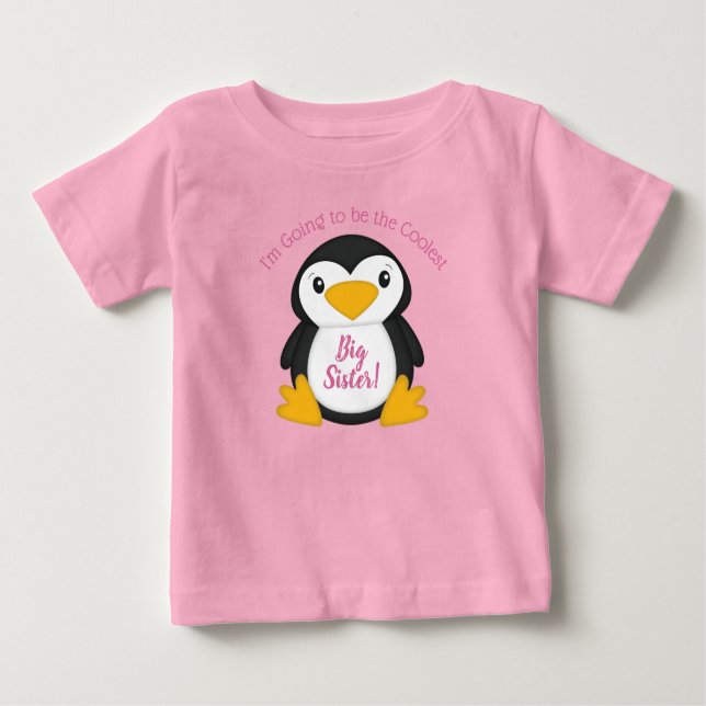 Camiseta De Bebé Pingüino Baby Shower Pink (Anverso)