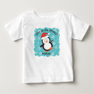 Camiseta De Bebé Pingüino Bailarín Alegría Copos de Nieve Navidad