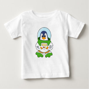 Camiseta De Bebé Pingüino como astronauta con disfraz