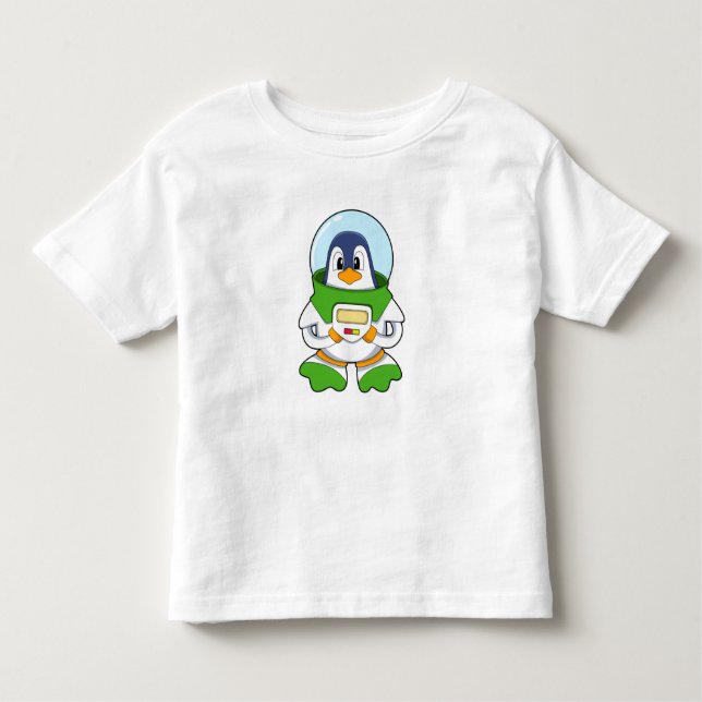 Camiseta De Bebé Pingüino como astronauta con disfraz (Anverso)