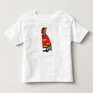 Camiseta De Bebé Pingüino como bombero con casco