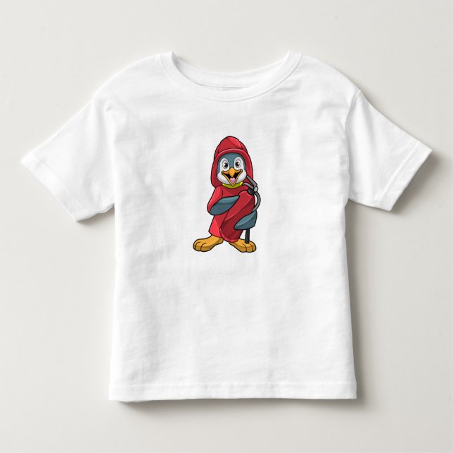 Camiseta De Bebé Pingüino como bombero con extinguista (Anverso)