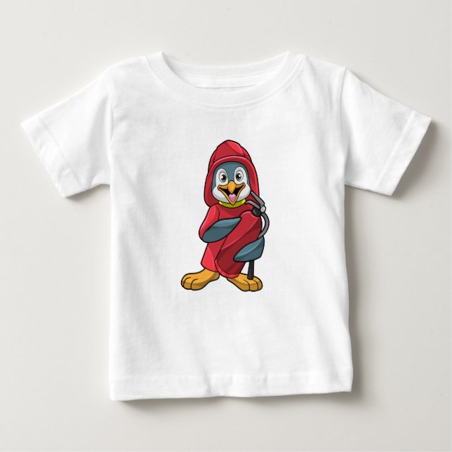 Camiseta De Bebé Pingüino como bombero con extinguista (Anverso)