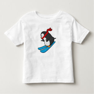 Camiseta De Bebé Pingüino como esquiador con esquí