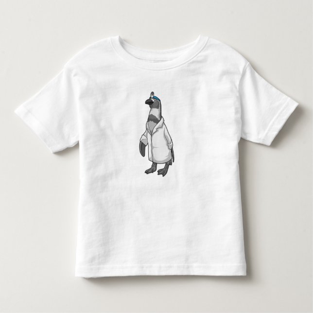 Camiseta De Bebé Pingüino como Médica con abrigo de Médica (Anverso)