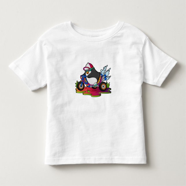 Camiseta De Bebé Pingüino como motociclista (Anverso)