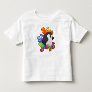 Camiseta De Bebé Pingüino como patinador con patineta
