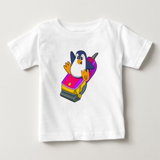 Camiseta De Bebé Pingüino como peluquero con Razor (Anverso)