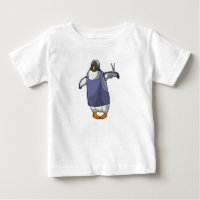 Pingüino como peluquero con tijeras